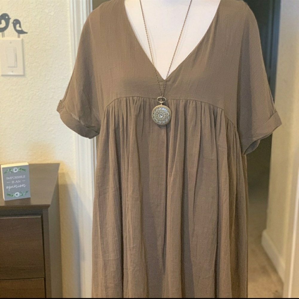 Boho Green Tunic Dress